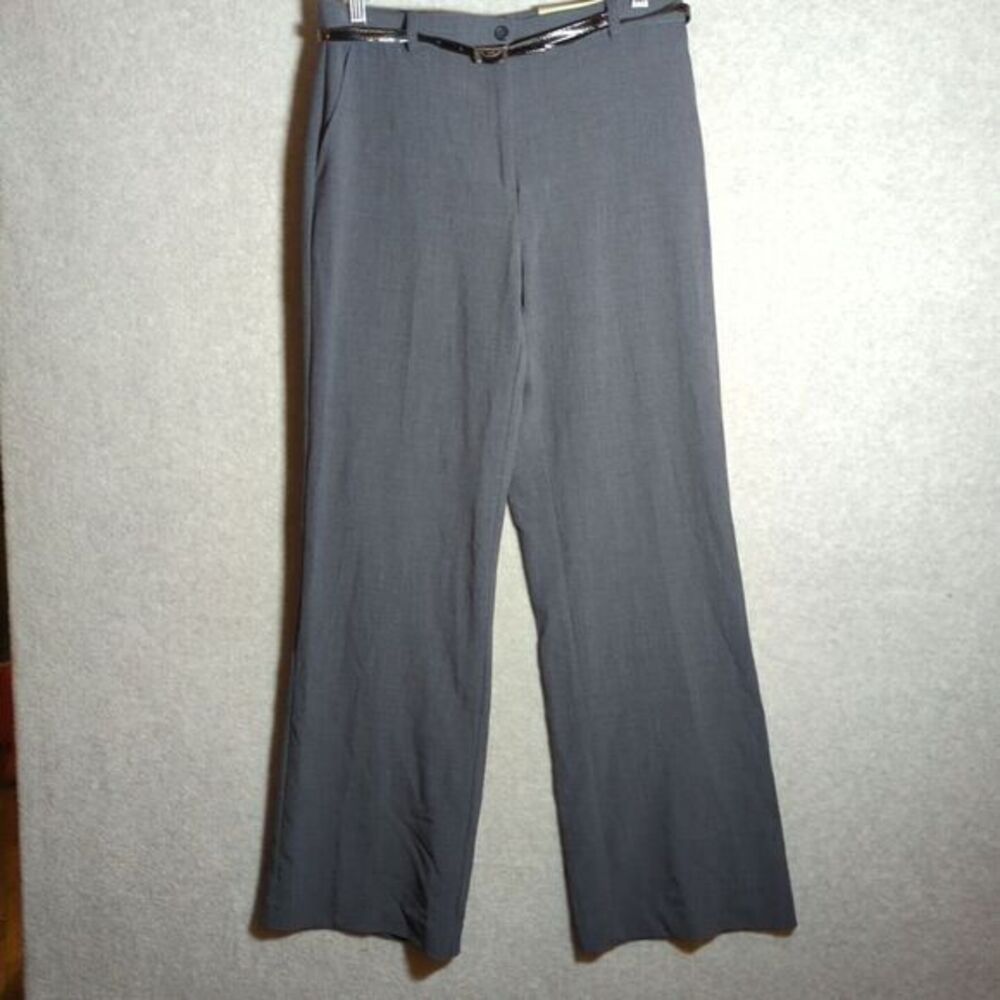 Studio Works Wide Leg Dress Pants Gray Trousers Career Pants Women's 8 NWT Belt